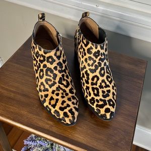 Like new Franco Sorto leopard print ankle boots.